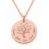 Collier arbre de vie gravé prénoms Tendresse, or rose