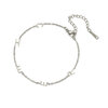 Bracelet initiale argenté avec rallonge et fermoir mousqueton