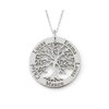 Collier arbre de vie personnalisé 1 à 6 prénoms en acier inoxydable argenté, fond blanc