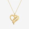 Collier double coeur prénoms couleur or, fond blanc