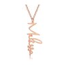 collier prenom vertical personnalise couleur or rose
