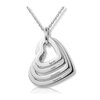 collier coeur personnalisé 4 prenoms multicouche argent