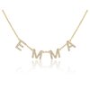 Collier personnalisé initiale en zirconium or, lettres serties de cristaux