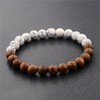 bracelet en bois type bouddhiste nature blanc