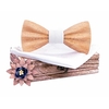 Noeud papillon bois 3D clair blanc