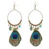 Plume-de-Femmes-boucles-d-oreilles-Ethnique-Ronde-En-Bois-Perles-Paon-Plume-Long-gland-boucles