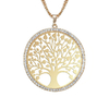 collier arbre de vie entouré de strass plaqué or
