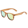lunettes en bois intemporel zebra jaune