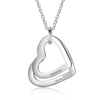 collier personnalisé coeur argent 2 prénoms superposés