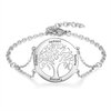 Bracelet arbre de vie prénoms personnalisés en acier, couleur argent