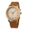 montre en bois homme filigrane liseret bleu