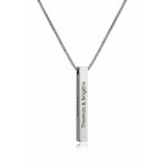 Collier barre gravé personnalisé en argent