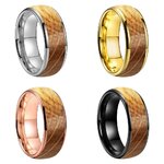 Bague Tungstène & Fut - 6 ou 8 mm - Chêne - 4 couleurs