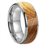 Bague Tungstène & Fut - 6 ou 8 mm - Chêne - Argent