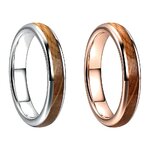 Bague Tungstène & Fut - 4 mm - Chêne - 2 couleurs
