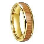 Bague Tungstène & Bois - 6 mm - Or - Clarté