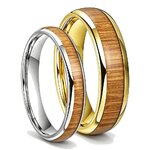 Bague Tungstène & Bois - Clarté - Duo 4 et 8 mm