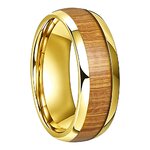 Bague Tungstène & Bois - 8 mm - Or - Clarté