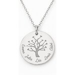 Collier arbre de vie gravé prénoms Tendresse, argenté