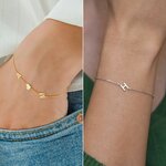 Bracelet initiales personnalisé, modèle Complicité, doré et argenté