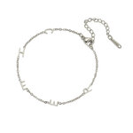 Bracelet initiales argenté avec rallonge et fermoir mousqueton