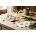 Collier arbre de vie avec prénoms personnalisés, doré, livré dans sa pochette en lin, idée cadeau de Noël