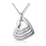 collier coeur personnalisé 4 prenoms multicouche argent