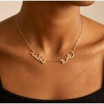 collier deux prénoms arabe personnalisé couleur or