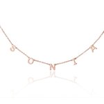 Collier personnalisé initiale en or rose, prénom ou initiales