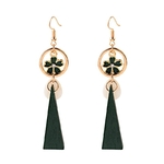 boucles doreilles pendantes longues en bois avec fleur vert