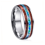 bague tungstene  bois abalone 0