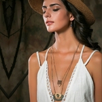 Femmes-r-tro-fait-la-main-en-bois-naturel-pendentif-collier-Vintage-or-Triangle-en-alliage