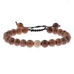 bracelet perles bois strass
