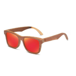 lunettes de soleil bois skateboard personnalisable verres orange