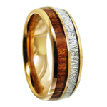 bague bois tungstene meteorite homme ou femme 8 mm