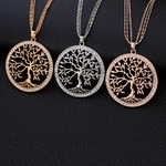 Grand-Rond-arbre-de-vie-pendentif-En-Cristal-Collier-Femmes-Or-Argent-Couleurs-Long-Pull-Cha