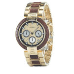 montre en bois homme explorateur or