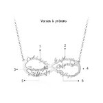 Collier infini prénom personnalisé, 6 prénoms entrelacés