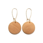 Boucles d'oreilles pendantes rond en bois