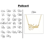 Collier prénom police 4 or