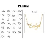 Collier prénom police 3 or