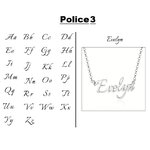 Collier prénom police 3 argent