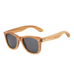 Lunettes soleil en bois wayfarer zebra gris_1