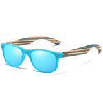 Lunettes en bois enfant bleu ciel