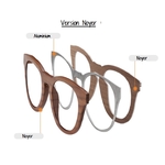 lunettes en bois modele chat noyer renfort aluminium