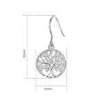 boucles oreilles argent strass arbre de vie