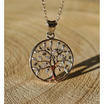 collier arbre de vie argent strass