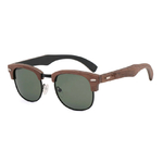 Lunettes en bois clubmaster noyer verres verts