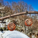 Boucles doreilles pendantes flocon neige esprit Noël en bois