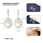 boucles doreilles feuillage or et argent